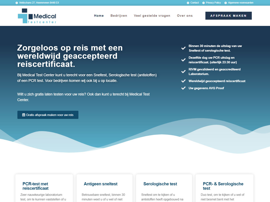 Webdesign Medical Testcenter