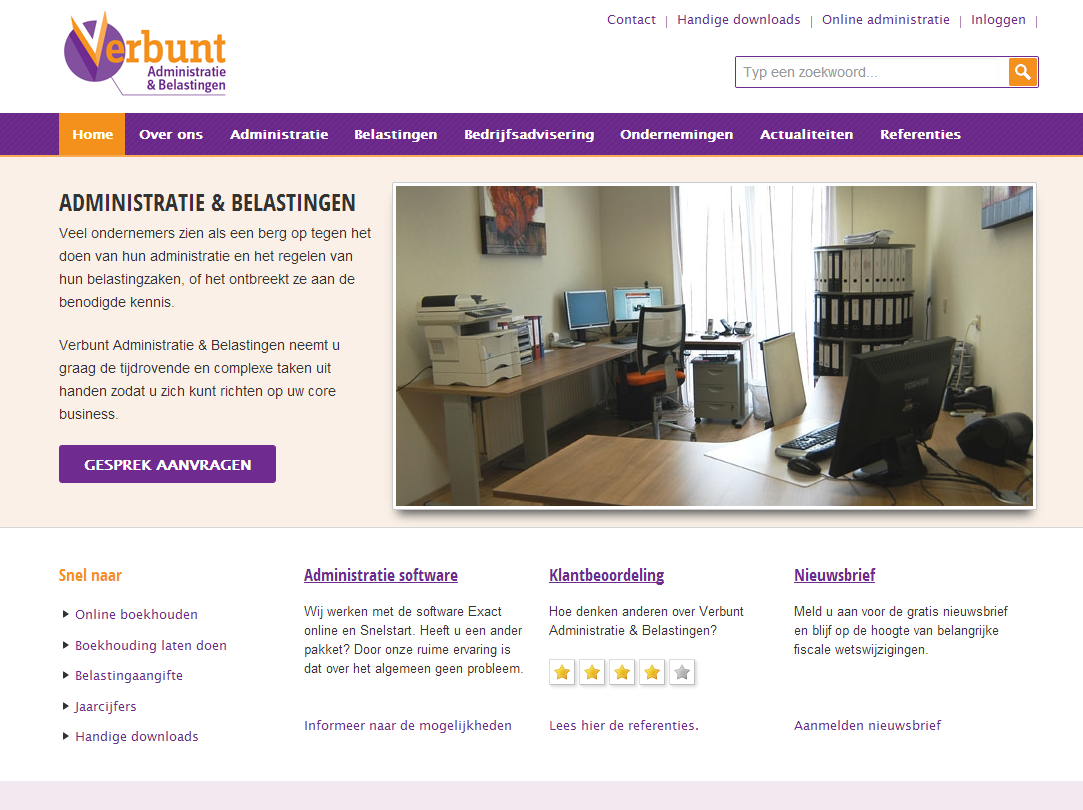 Webdesign Verbunt administratie